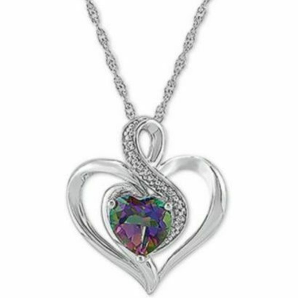 1.5 Carat Mystic Topaz Sterling Silver 18 Necklace